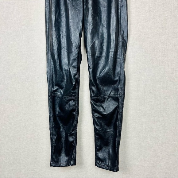 Jonathan Simkhai Faux Leather Black Stretch Cropped Rylee Leggings Pants Small - Picture 4 of 7